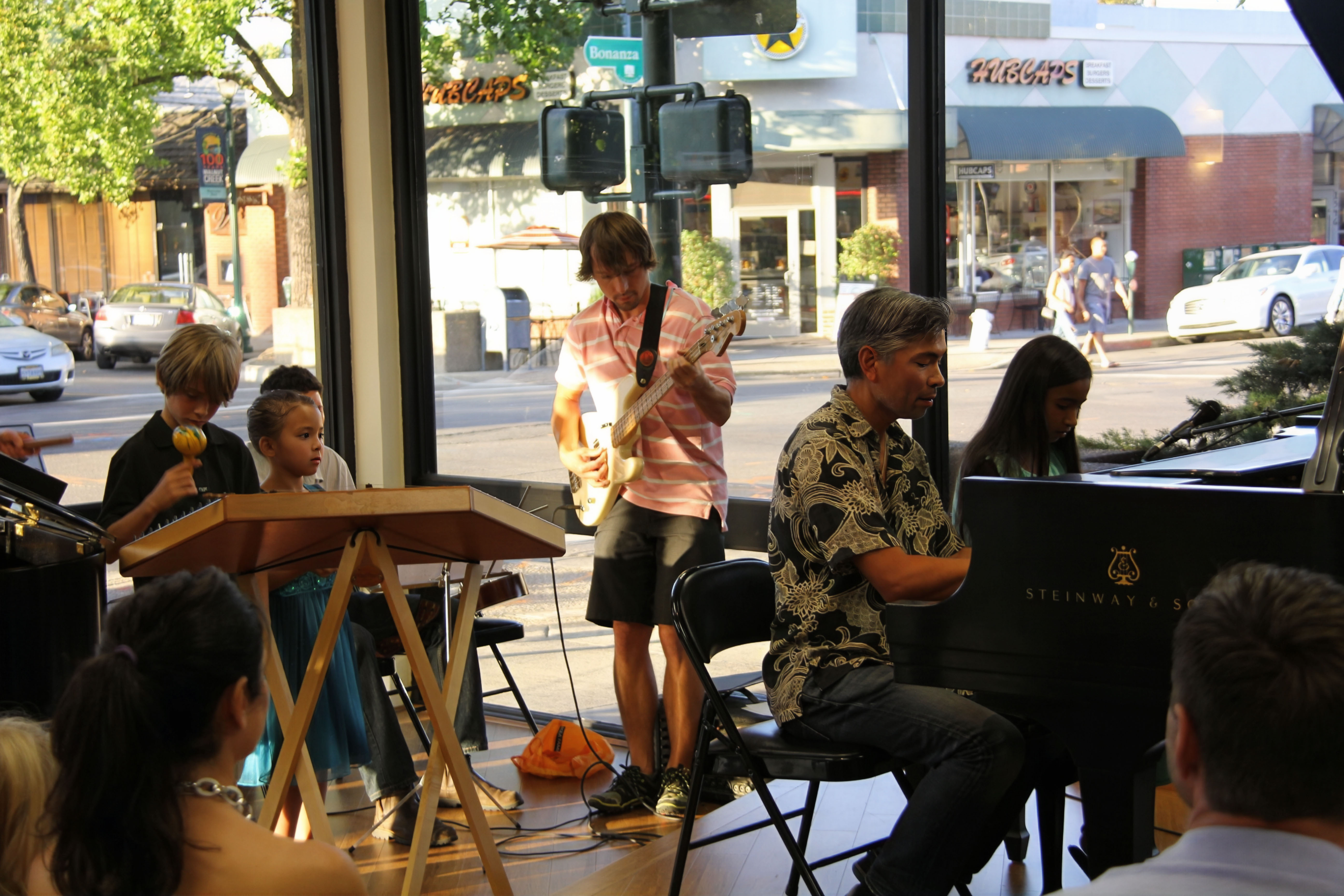 Mixed‑age group jamming together